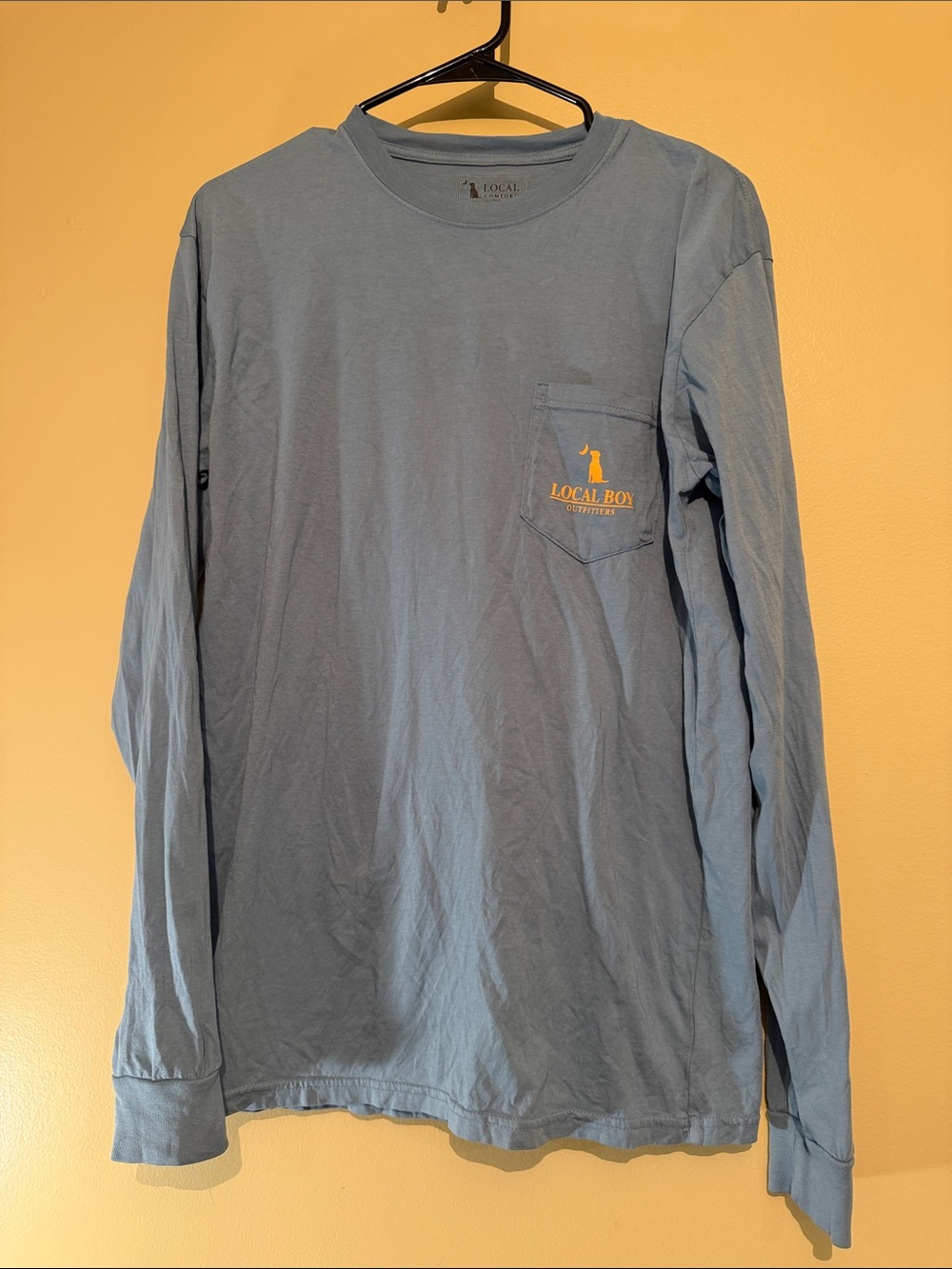 Local Boy Men's Long-Sleeve Pocket Tee in Slate Blue